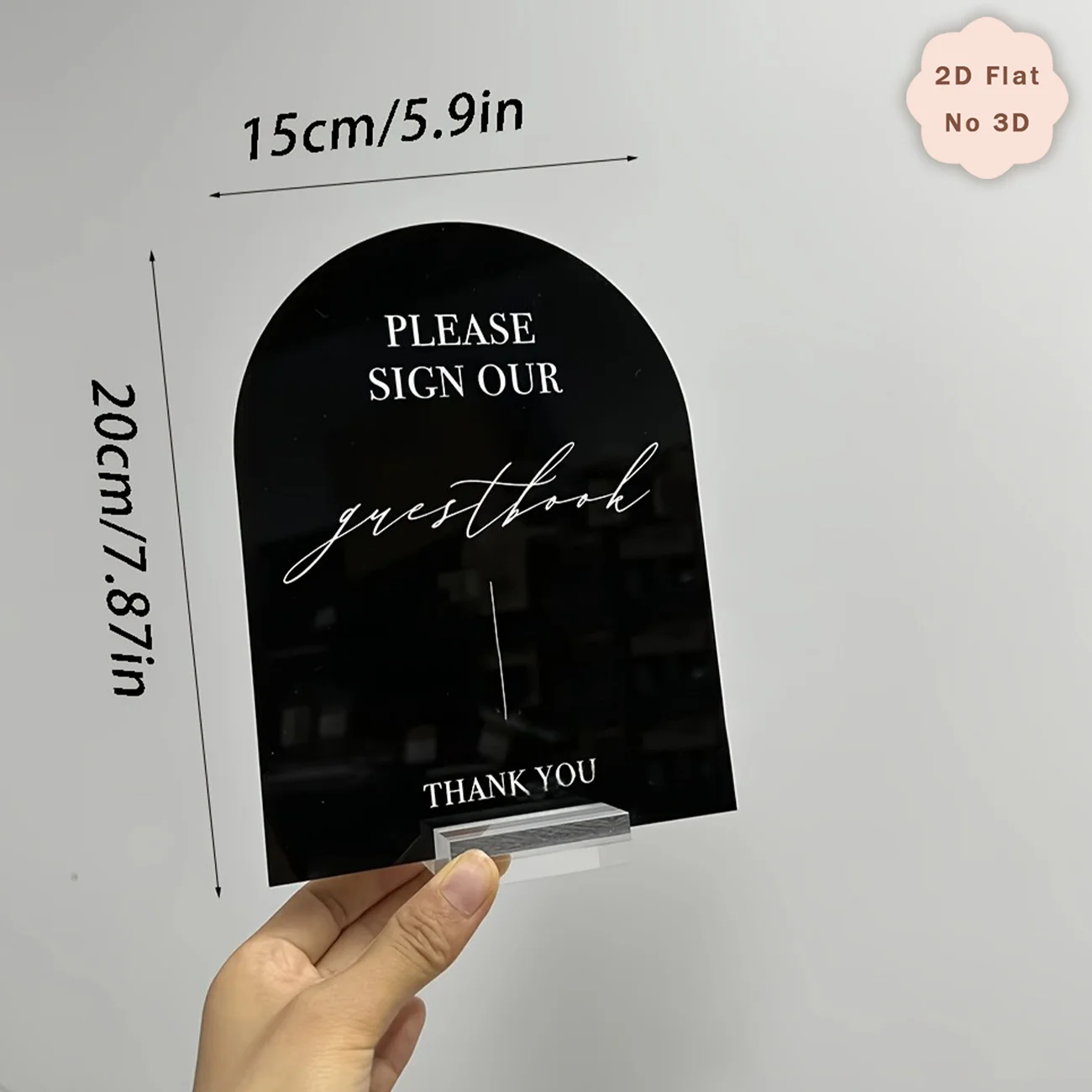 Custom Acrylic Wedding Guest Book Sign, Personalized Clear Welcome Sign with Stand, Arch Shape Table Decor for Wedding Reception