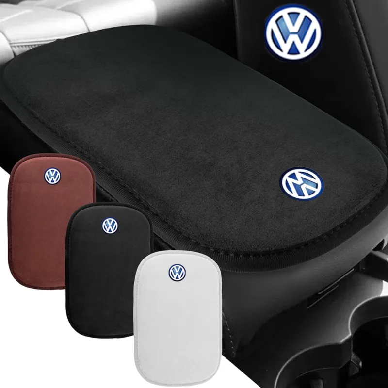 Car Armrest Mat Center Console Arm Rest Protection Cushion Auto Armrest Storage Box Cover Pad For Volkswagen VW Jetta Golf Rline