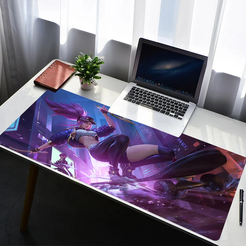 Mouse Pad Laptop Non Slip Extended Desktop Mouse Mat L-league Of Legends Akali Rubber Keyboard Pad Gaming Accessories Mousepad