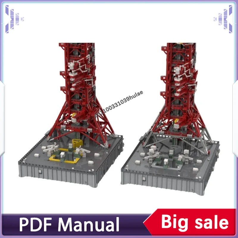 15161pcs 1:110 Scale Saturn V Mobile Launcher Platform LUT Tower MOC Building Bricks Space Collection Set