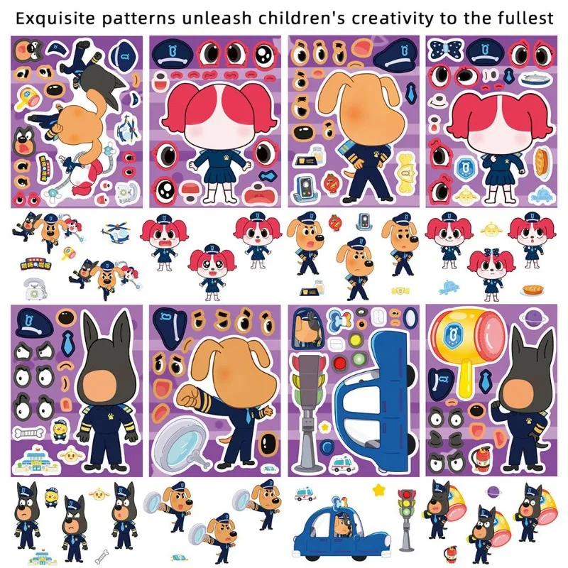 Sheriffs Labradors Jigsaw Reward Stickers Educational Fun Decorative Stickers DIY Hand Account Ornament Stickers for Learning view 3