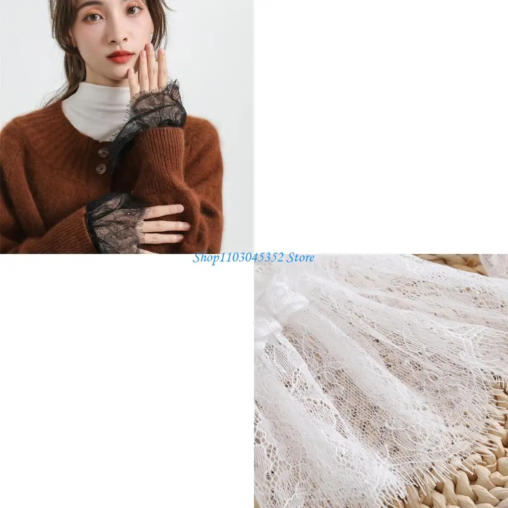 

2 пары декоративных рукавов, кружевные манжеты с цветами, элегантные искусственные рукава, аксессуары для одежды для женщин,