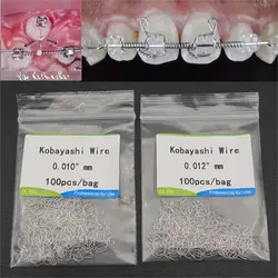100pcs/pack Dental Orthodontic Kobayashi Wire Arcwhire Orthodontic Metal Ligature Tie Orthodontic Bracket Wire