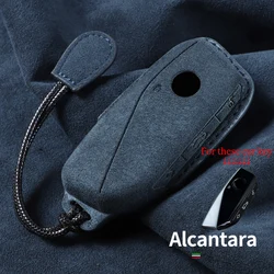 Suede car key case for BMW For G38 G12 F49 i20 G07 G08 1 5 7 Series x1 x5 x7 ix XM i7 M760 Keychain Accessories