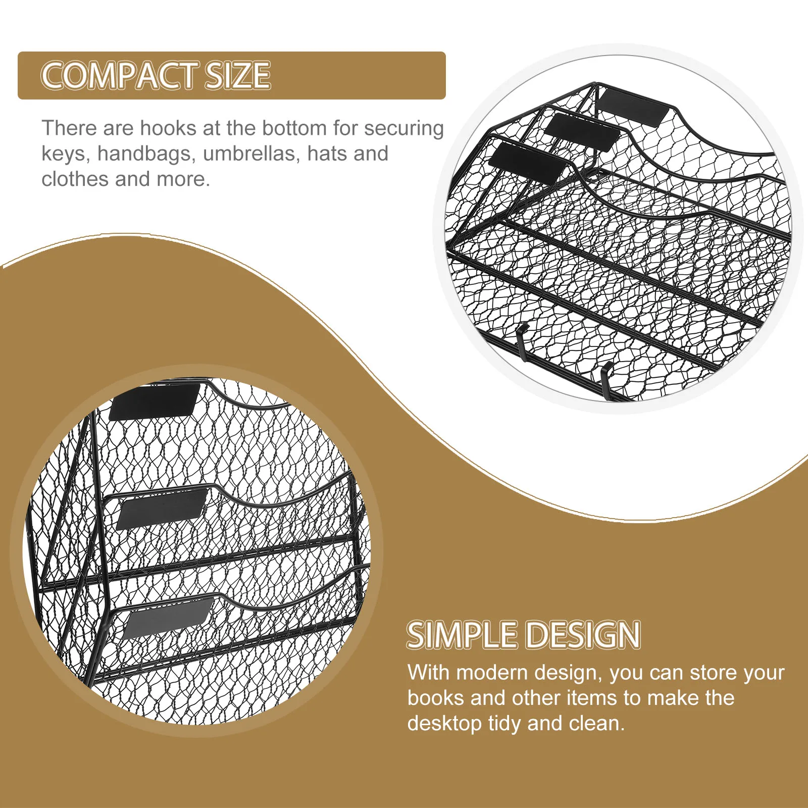 

Metal Magazine Rack Wall Organizer Iron File Holder Wire Baskets Home Office Tiered Desk Tidy Vertical File