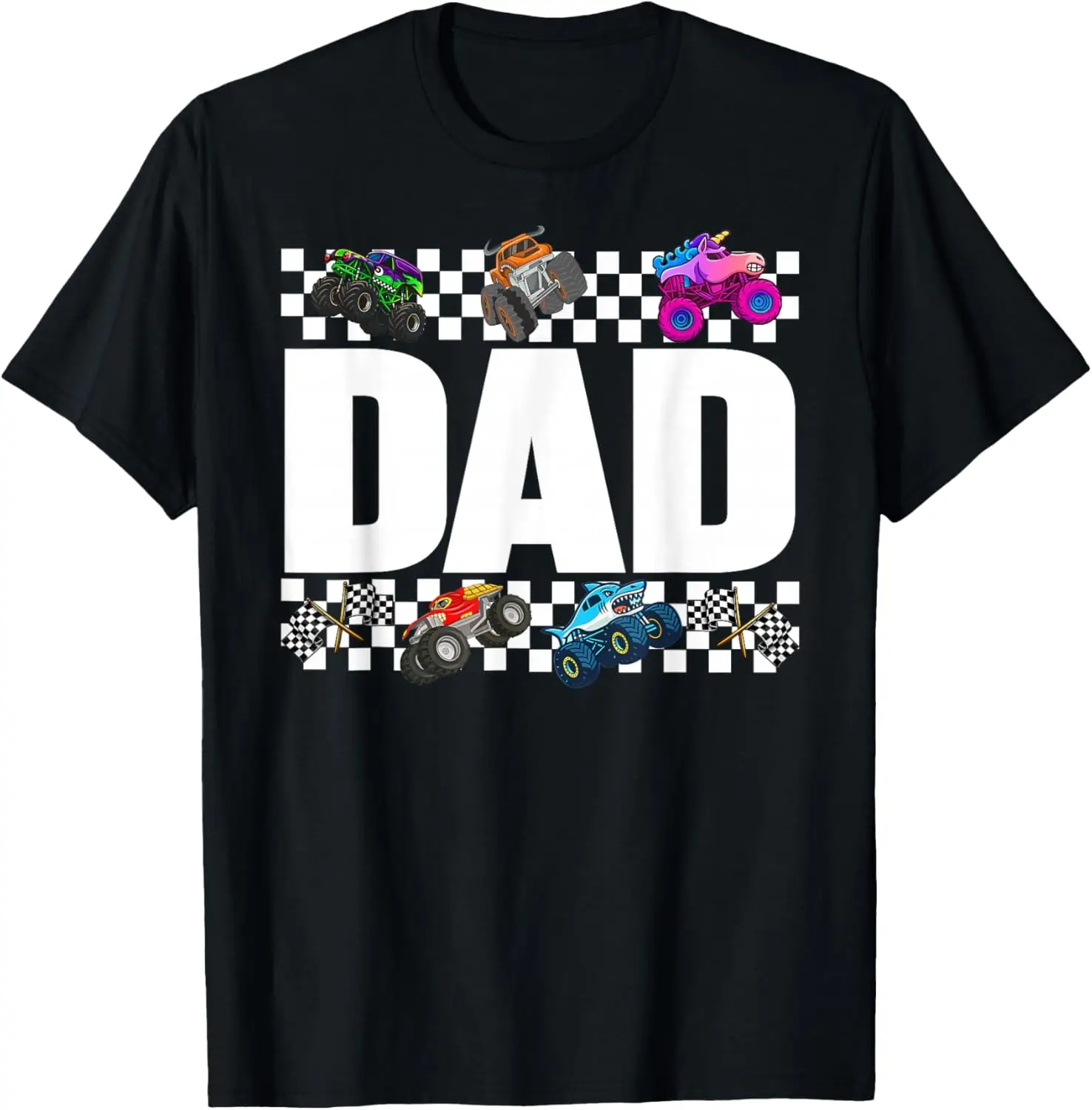 Monster Truck Family Crew Birthday Matching Men Dad T-Shirt 100% Cotton Trendy Y2K Short-Sleeve Tee-Soft, Quick-Drying,
