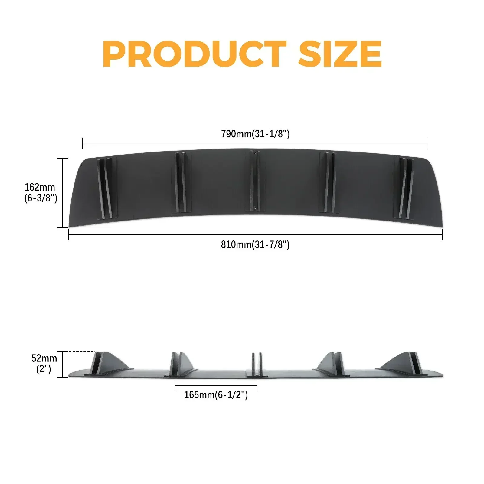 81.5cm Universal For Acura TL ILX TLX TSX MDX RDX 5 Rear Bumper Diffuser 5 Shark Fin Splitter Spoiler Cover Car Accessories