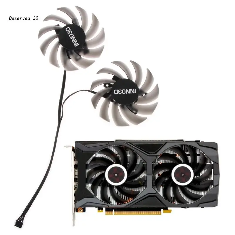 

R9CB 86mm Cooler Fan 4Pin 12V CF-12915S VGA Fan Graphics Card Fan for INNO3D RTX2060S GTX1660 GTX1660ti GTX1660S Cooler