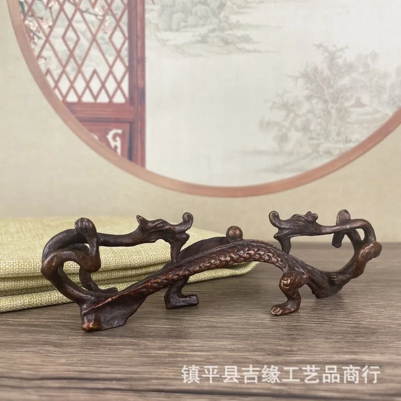 Antique-style double-dragon rest , stationery pen holder , two dragons playing with a pearl ornament