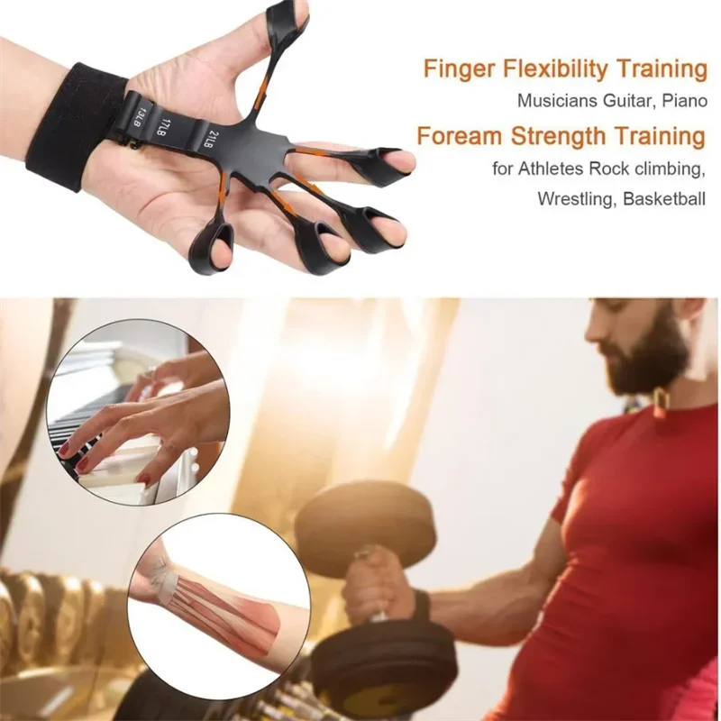 Silicone Grip Device Stretcher Finger Gripper Strength Trainer Strengthen Rehabilitation Training  guitar finger trainer