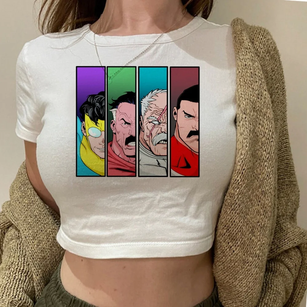 Invincible cropped top female korean fashion anime goth shirt cutecore anime gyaru clearance sales party