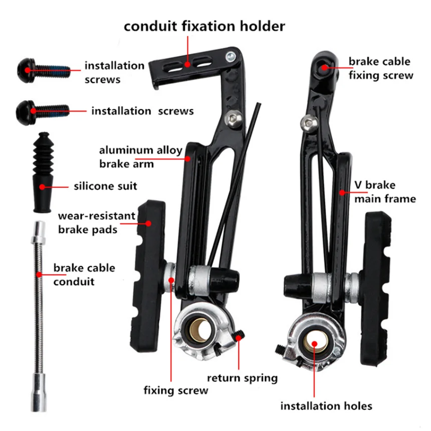 LP Litepro Bicycle V Brake Caliper Folding Bike Long Arm 412 Modified 14 16 Inch 406 451 Aluminum Alloy 110MM Brakes