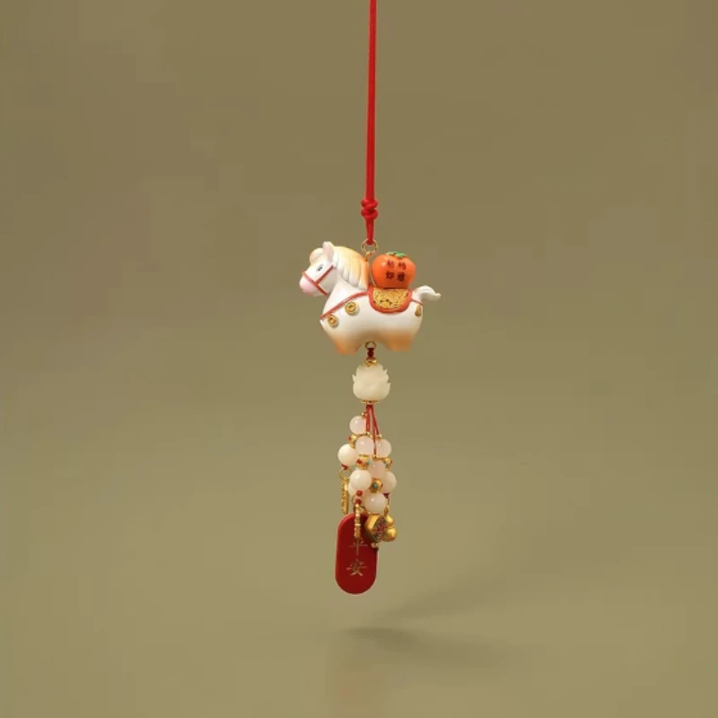 

2026 новый стиль хурма удача пони автомобиль кулон креативный китайский тренд год лошади изысканный мир счастливый орнамент