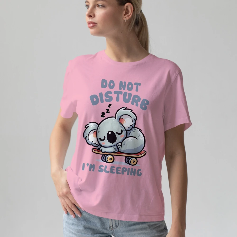 لا تزعج أنا النوم كوالا سكيت مضحك النوم تي شيرت للجنسين القطن قصير الأكمام موضة تي شيرت غير رسمي بلايز #6
