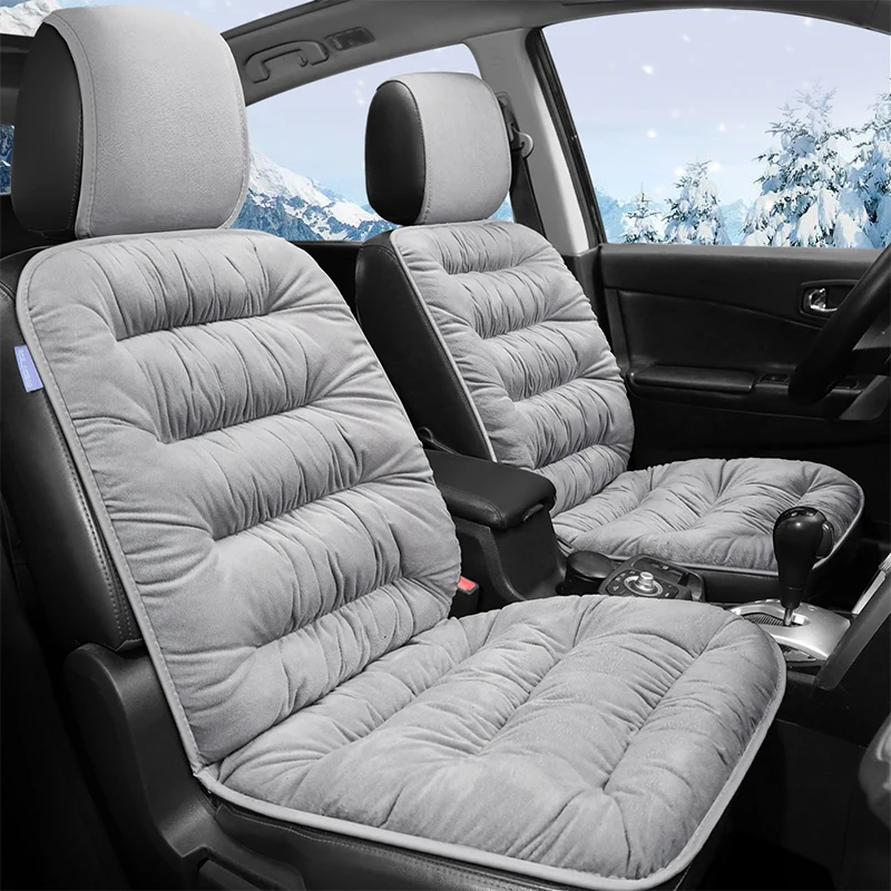 Universal Covers for Car Seats Cushion Backrest Auto Warm Winter Thicken Soft Plush Car Front Seat Pad Automobile Chair Mats