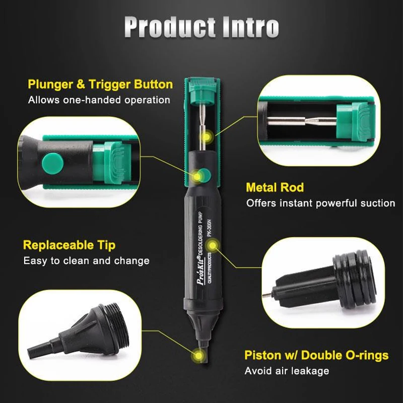 Aluminum Metal Desoldering Pump Suction Tin Gun Soldering Sucker Pen Removal Vacuum Desoldering Pump Tool