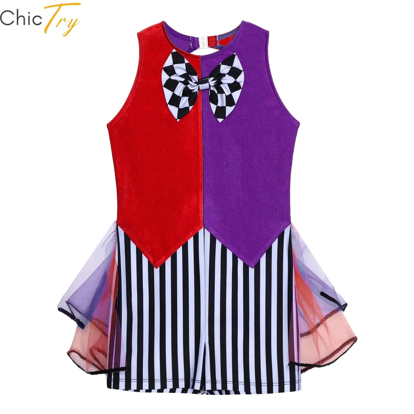 

Детский карнавальный костюм «Безумный Шляпник» на Хэллоуин, сказочное праздничное платье-пачка, детское платье-пачка без рукавов в полоску для девочек, шахматная доска с бантом