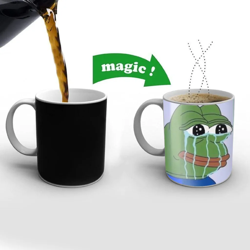 

Sad Frog Vintage Free shipping Mug Changing Color Ceramic Coffee Mugs Magic Tea Cup Best Gift