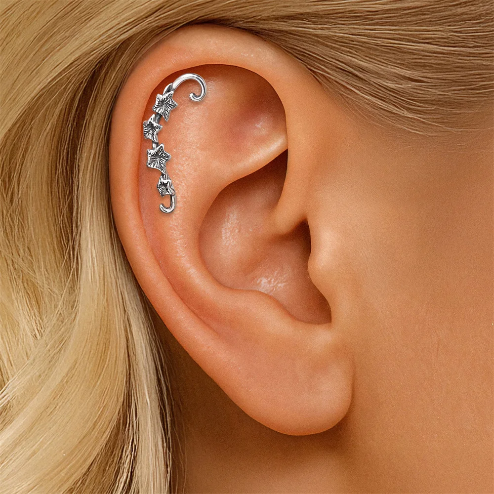 CANNER 1 Stück 925 Sterling Silber Gotischer Blumen-Ohrstecker für Damen, Europa und Amerika, Vintage-Ohrstecker, Geschenk – Detail 5