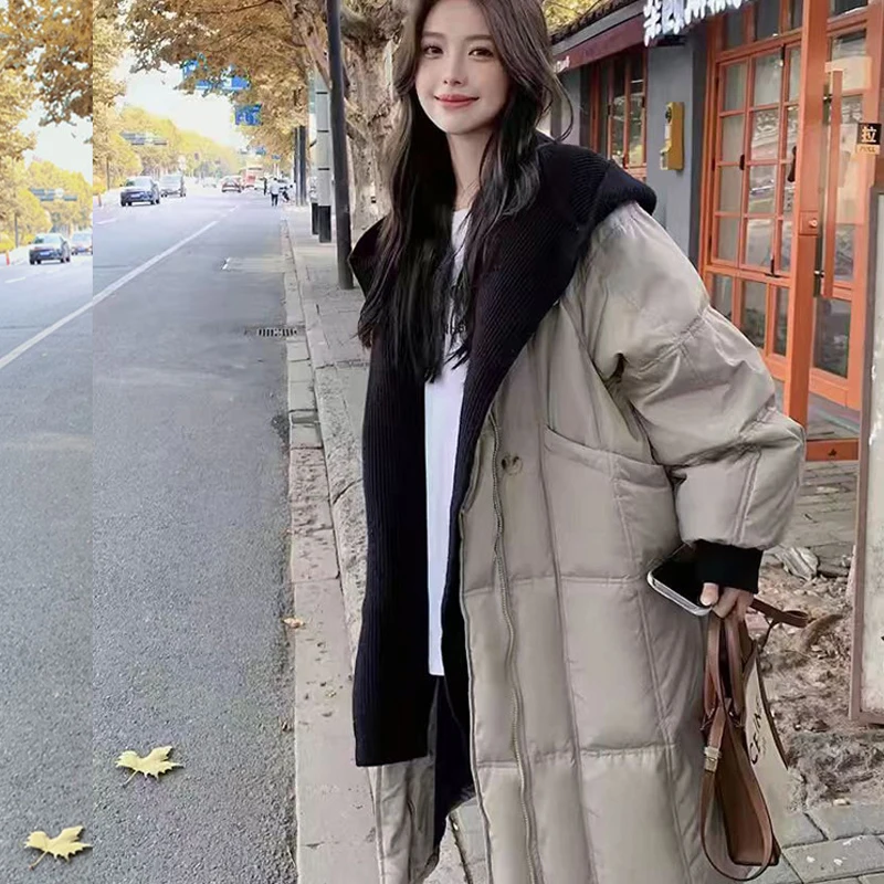 

2024 Winter Women's Jacket Female Medium Long Women's Loose Cotton Coats Thick Fashionable Cotton Jacket Women's Winter Coat