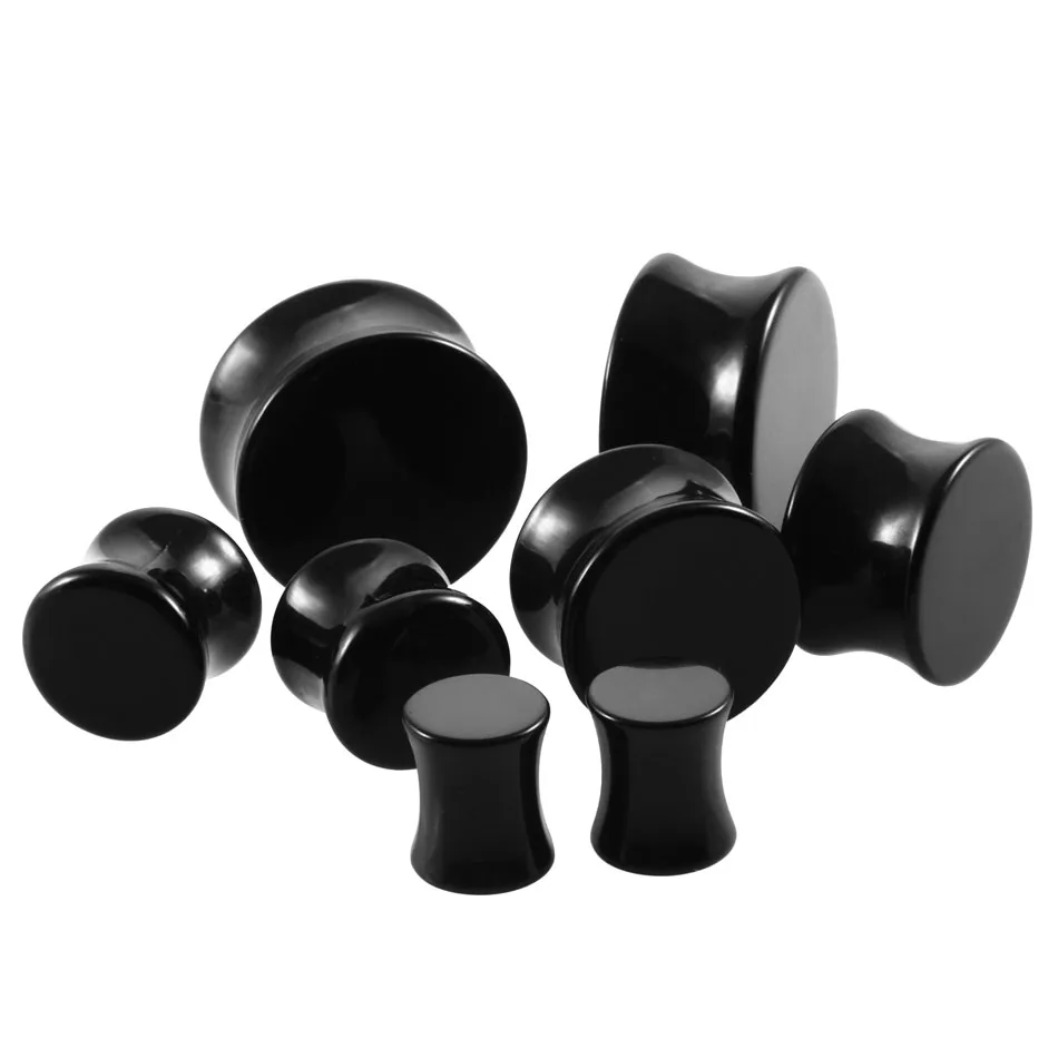 2pcs/lot 3-30mm Acrylic Solid Ear Plug White&Black Earing Large Tunnel Size Stretcher Saddle Flesh Tunnel Expander Body jewelry