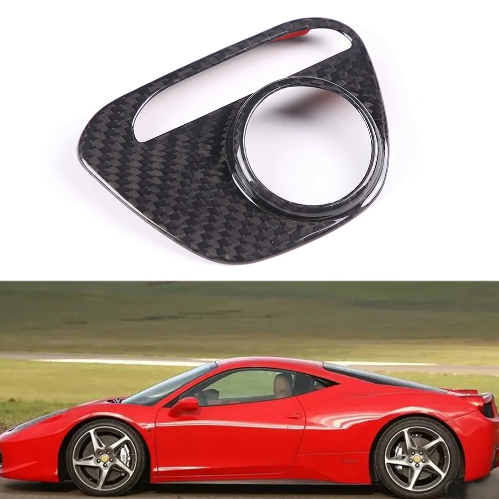 Cocok untuk-Ferrari 458 2011-2016 penutup sakelar tombol tekan VDA mobil serat karbon asli