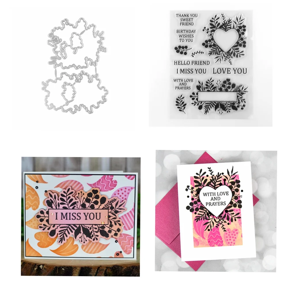 Frame Flora Bundles Clear Stamps And Metal Cutting Dies For DIY Craft Making Card Photo Album Scrapbooking Decoration