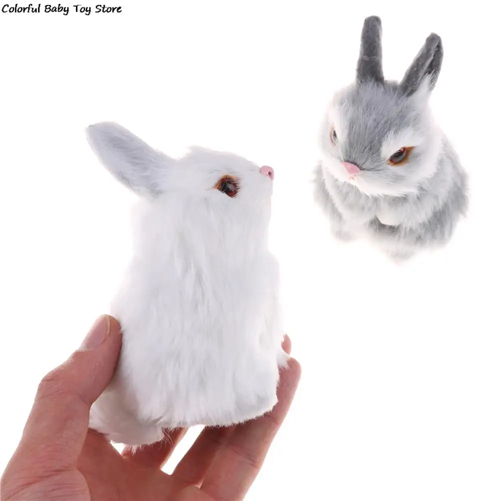 Cute Artificial Animal Small Rabbit Plush Toys With a frame Birthday Gift Kids Toys Decorations Simulation mini pocket toy