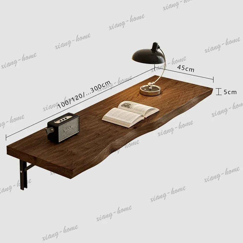 YJ Modern Solid Wood Wall Desk Nordic Creative Window Side Floating Folding Long Table Study Bedroom Furniture Bureau Flottant F