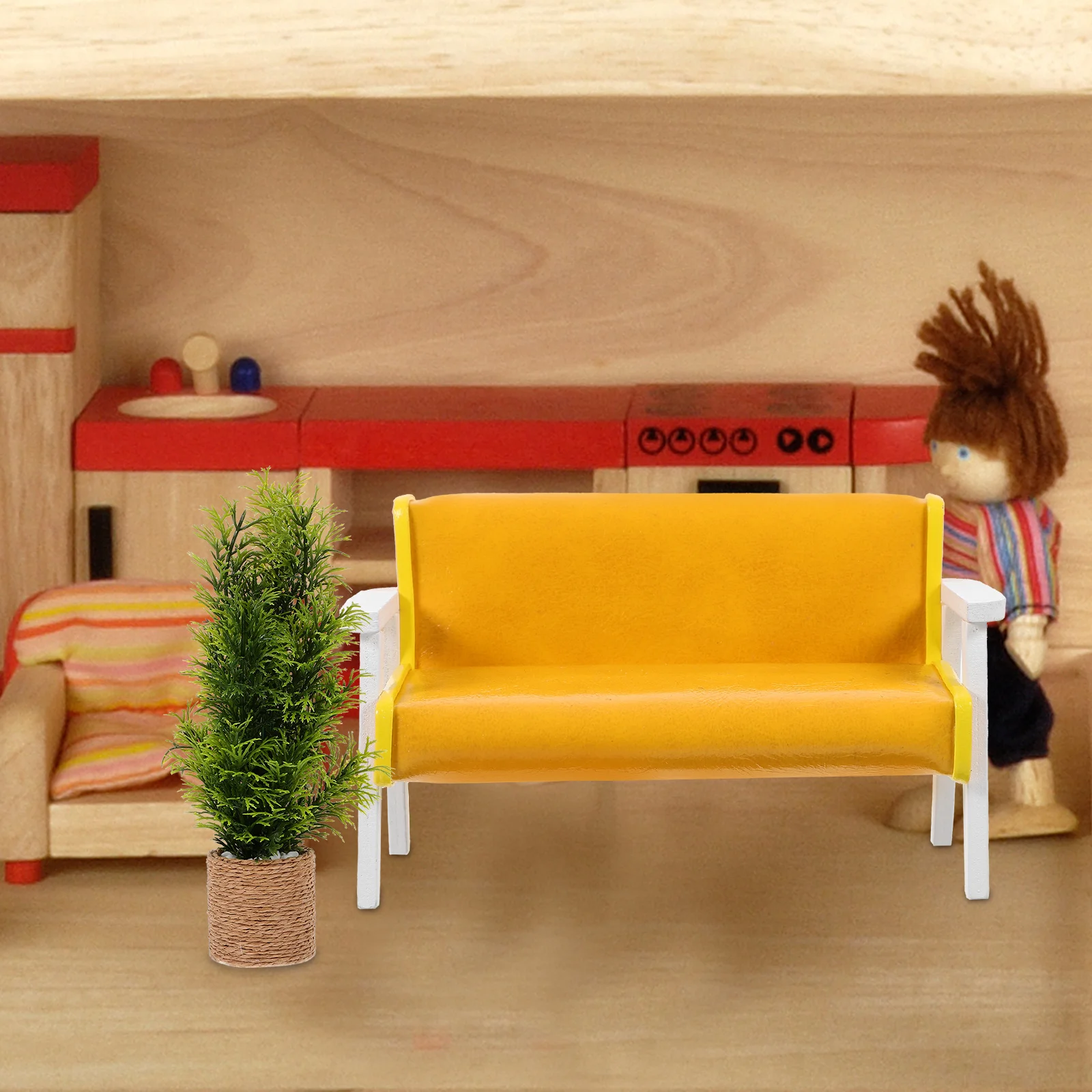 Spielzeugzimmer Mini Sofa Stuhl Haus Sessel Miniatur Puppenhaus Holzbänke Outdoor