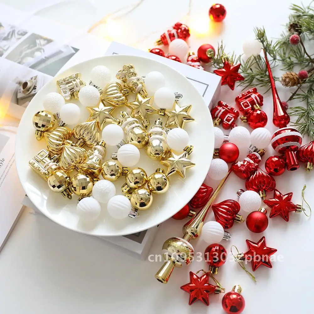 

Christmas Ball 34-piece Special-shaped Ball Plastic Ball Christmas Tree Pendant Many Pack Mini Bag Pendant