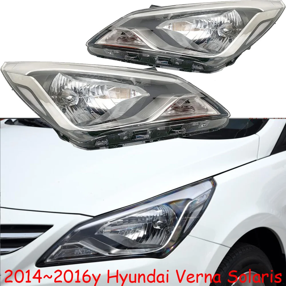 

1pcs car bumper headlamp For Hyundai verna headlight 2014~2016y car accessories head lamp for Hyundai verna fog lamp