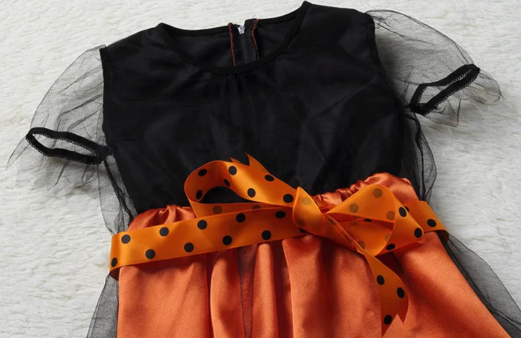 Halloween Mädchen Hexen- und Fledermaus-Kostüm-Set, verschiedene Stile, Tüll-Kostüm mit Hut und Stirnband, Kinder-Partykleidung – Detail 13
