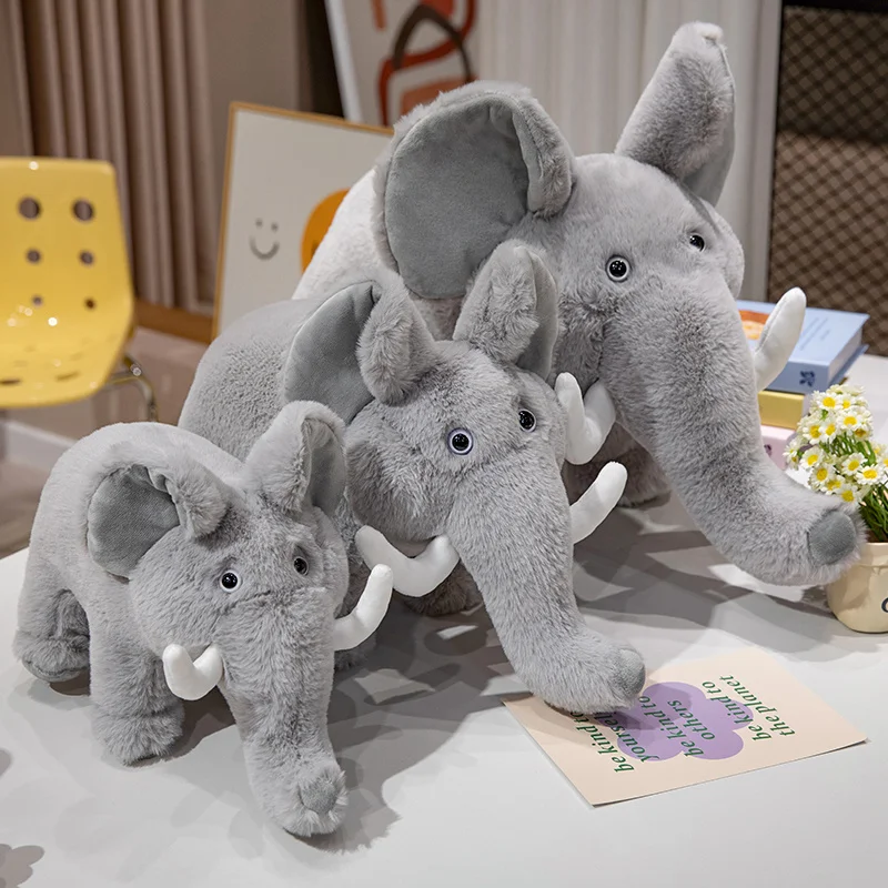 Hoge Kwaliteit Cartoon Lange Neus Olifant Pluche Pop Kussen Roze Grijze Olifant Knuffel Huisdecoratie Cadeau Voor Jongens En Meisjes