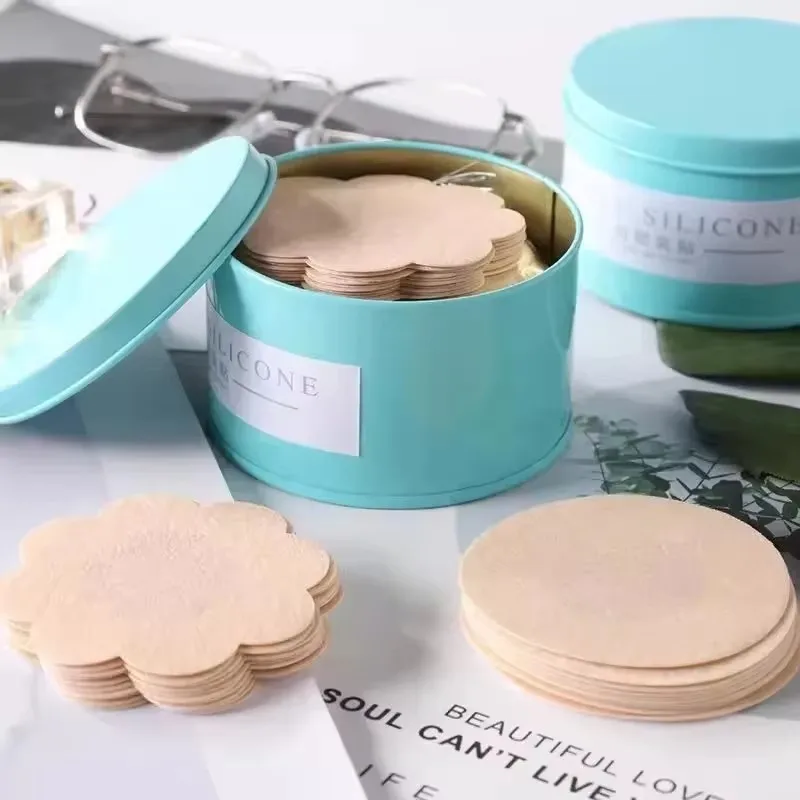 

100PCS/50PAIRS Travel Box Disposable Breast Patch: Seamless, Breathable, Self-adhesive, Providing Comfort and Invisible Coverage