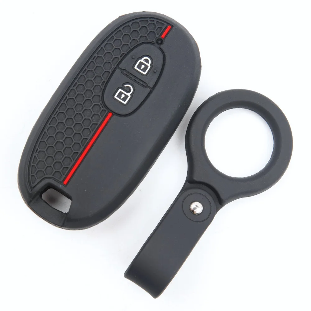 Silicone Remote Key Case For Suzuki Wagon R Every Hustler Palette Solio Alto Lapin Spacia with finger holder Precise Fit