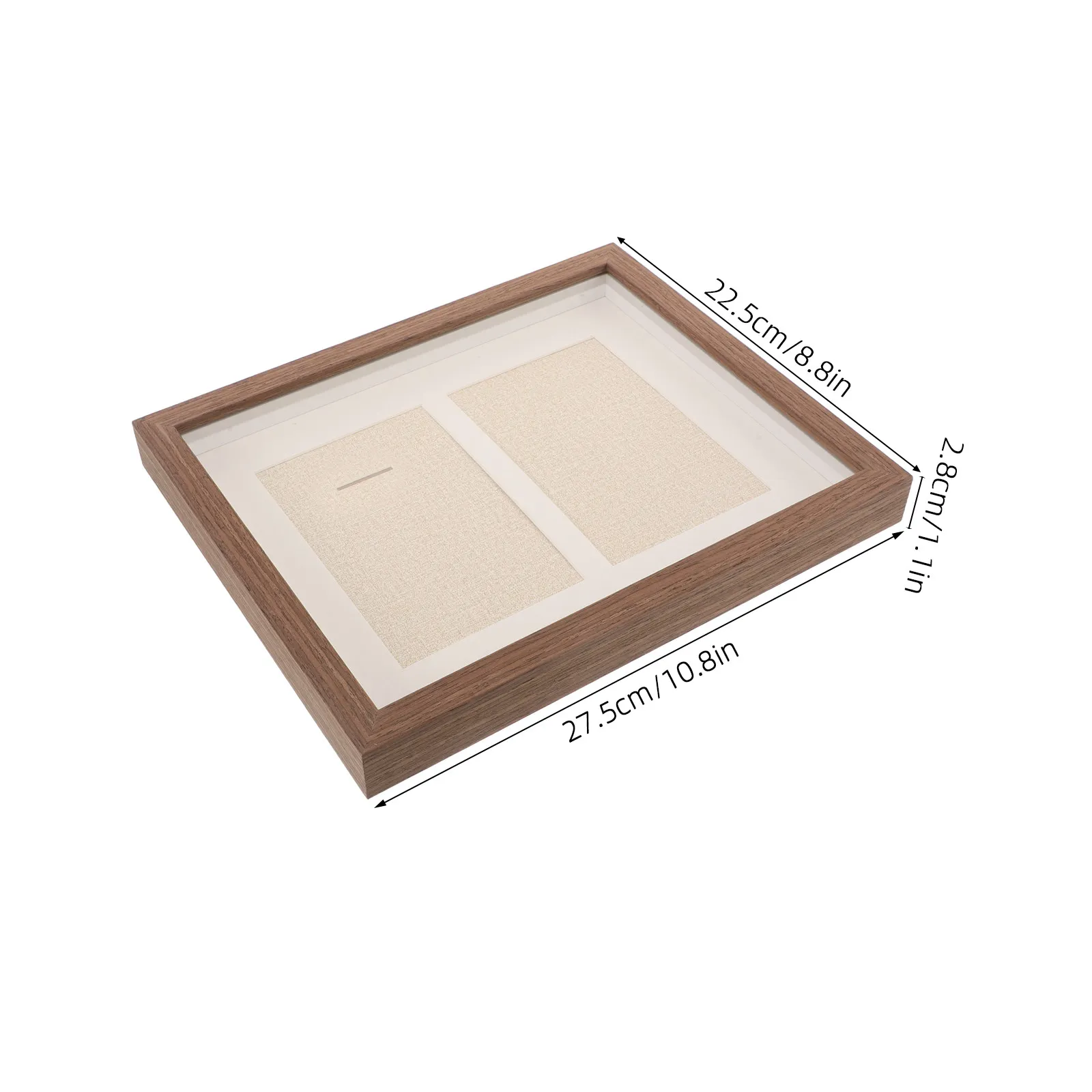 Wood Medal Display Frame 10 Inch Natural Coffee Brown Single Medal Holder Desktop Shadow Box Award Display Case for Office Home