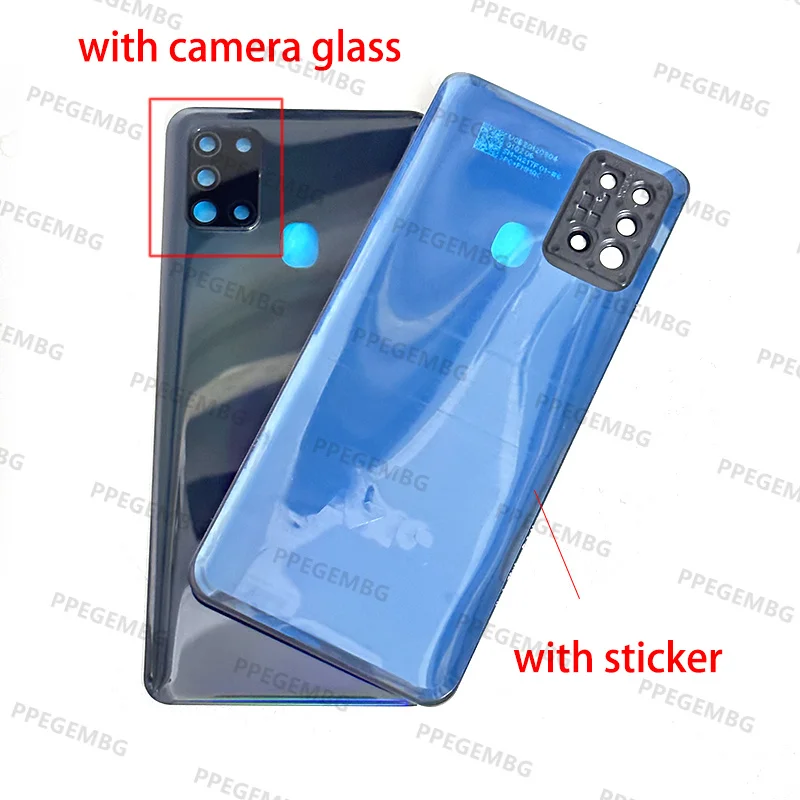 For Samsung Galaxy A21s A217 Phone Housing Case Battery Back Cover Rear Door Lid Panel Chassis Camera Lens Sticker Repair Parts