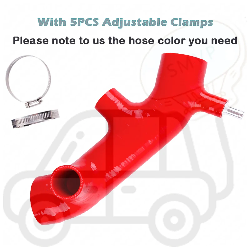 1PC For 1995-2004 Toyota Tacoma / 1998 1999 2000 4Runner V6 3.4L Silicone Air Intake Induction Hose Pipe Tube Duct Gloss Black