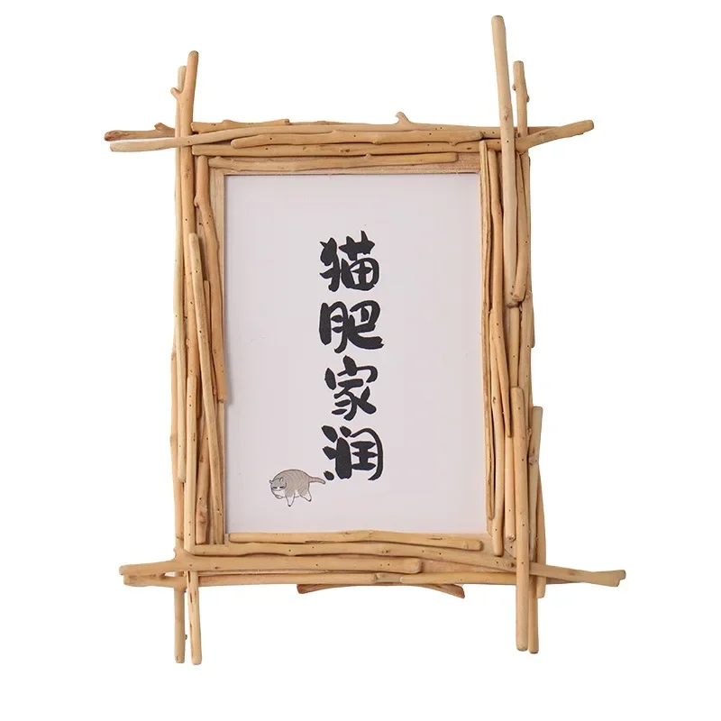 

Simple photo frame, personalized word solid wood ornament, 7-inch picture frame for bedroom entrance decorative photo props