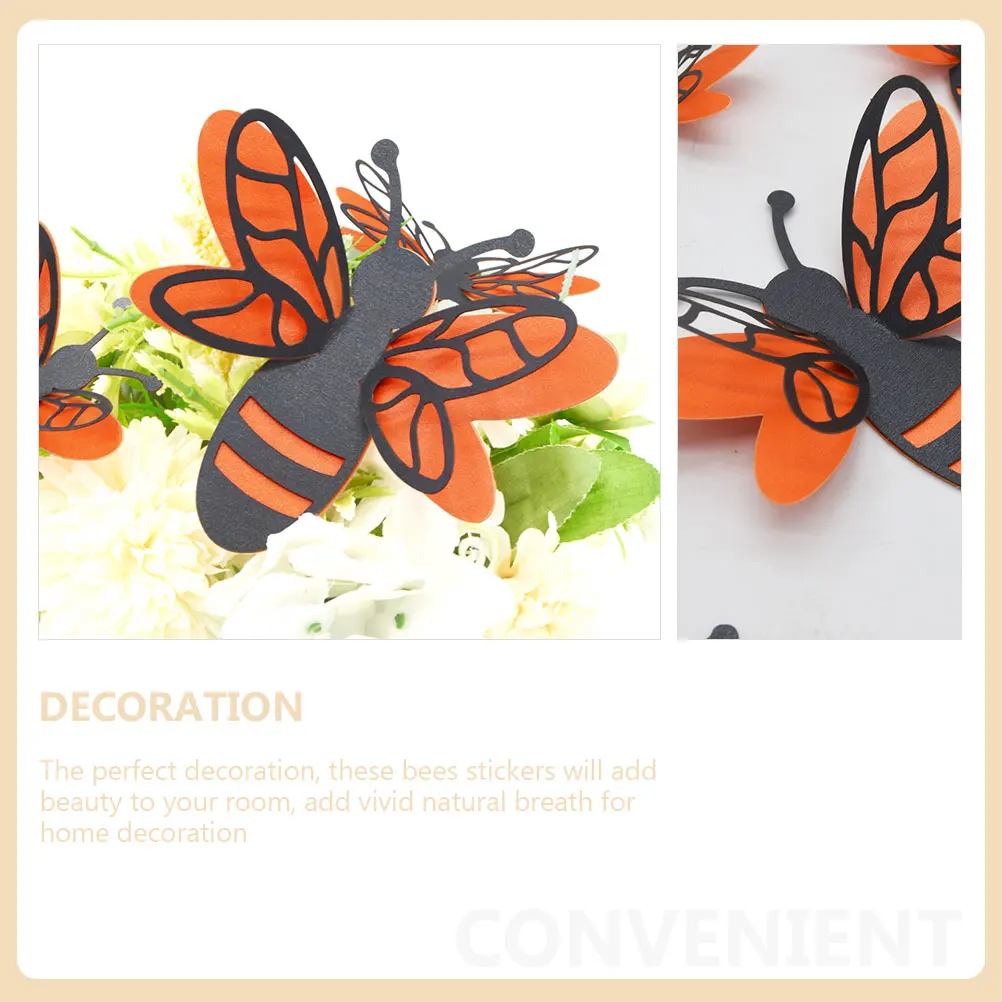 

Applique Bee Wall Sticker Decorations Honey Clings Pearl Paper Decorative Stickers