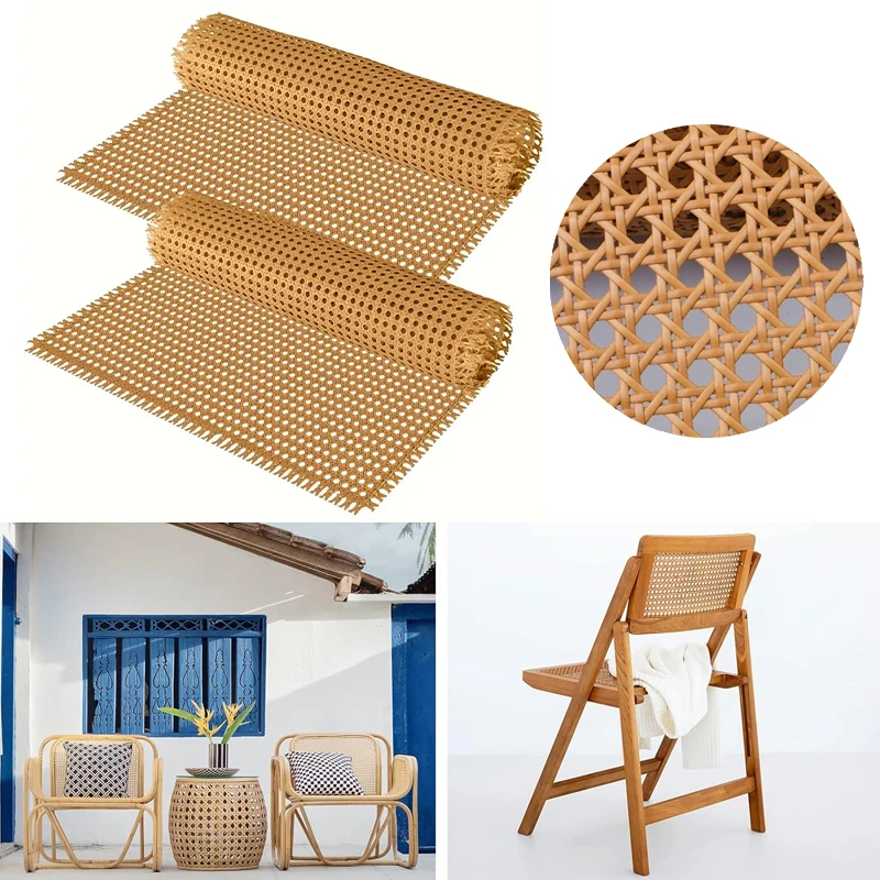 

Faux Cane Webbing Plastic Rattan Mesh Weave Roll Synthetic Material for DIY Home Decor Projects Furniture Cabinet Chair Repair