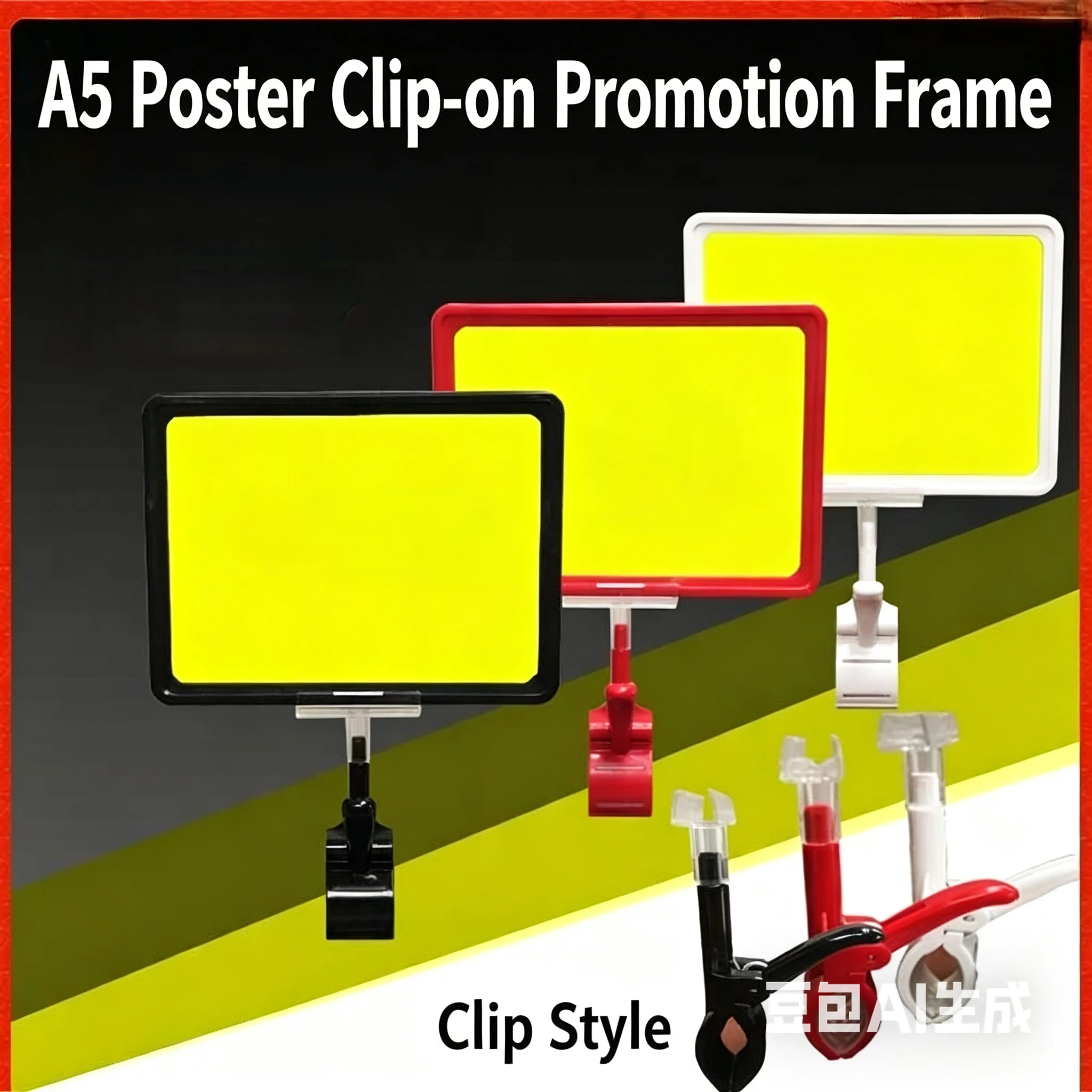 10 Pieces A5 Waterproof Food Fruit Price Signs Price Label Clip Pop Advertising Supermarket Poster Frame Price Sign Holder Stand