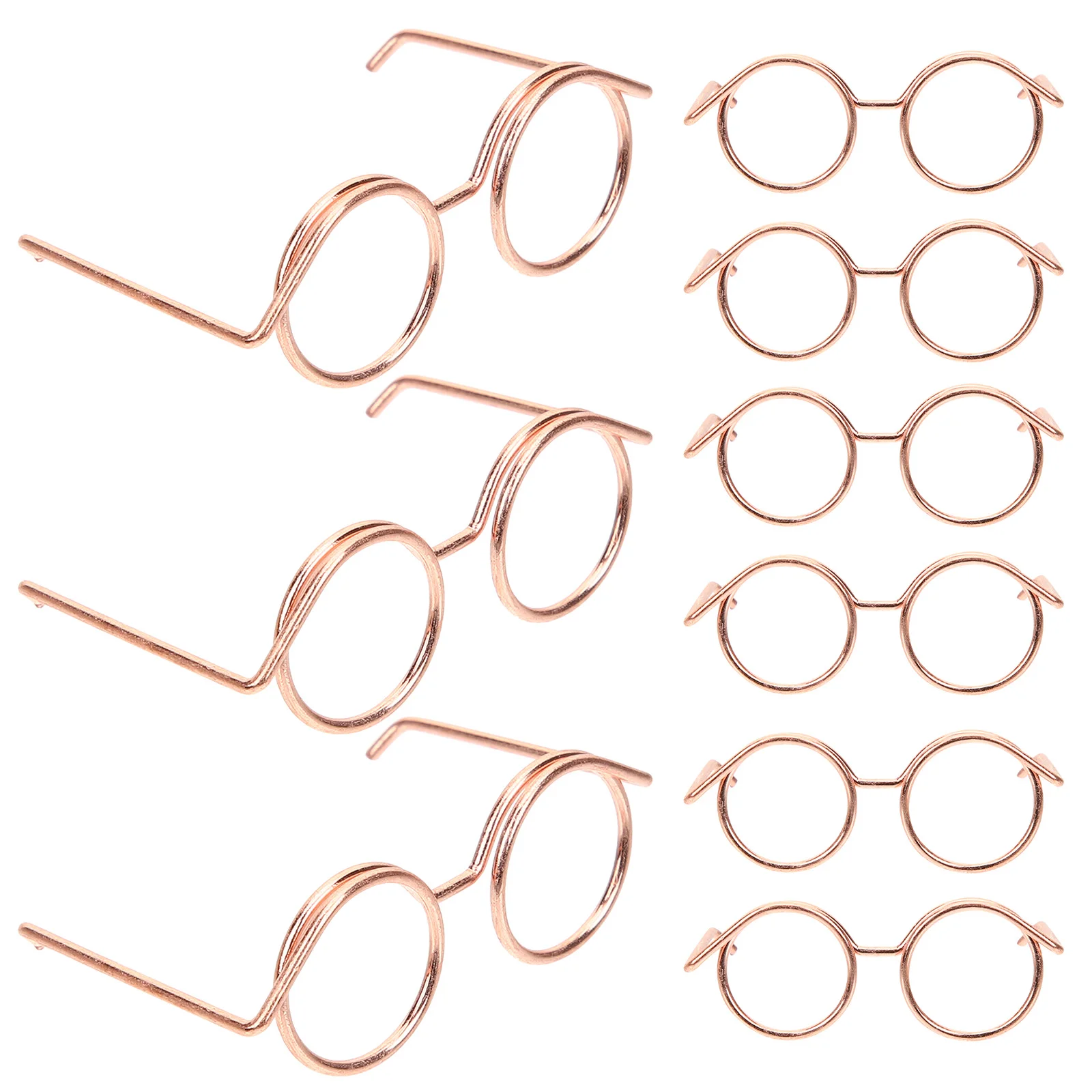 

10 Pcs Metal Glasses Accessories Miniatures Dolls for Girls Toys Dress up Props Sunglasses