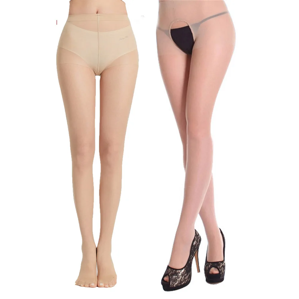 

2 type Sexy Stocking Fashion Women transparent Crotchless Pantyhose office lady crotchless Tights beautiful legs Legging Socks