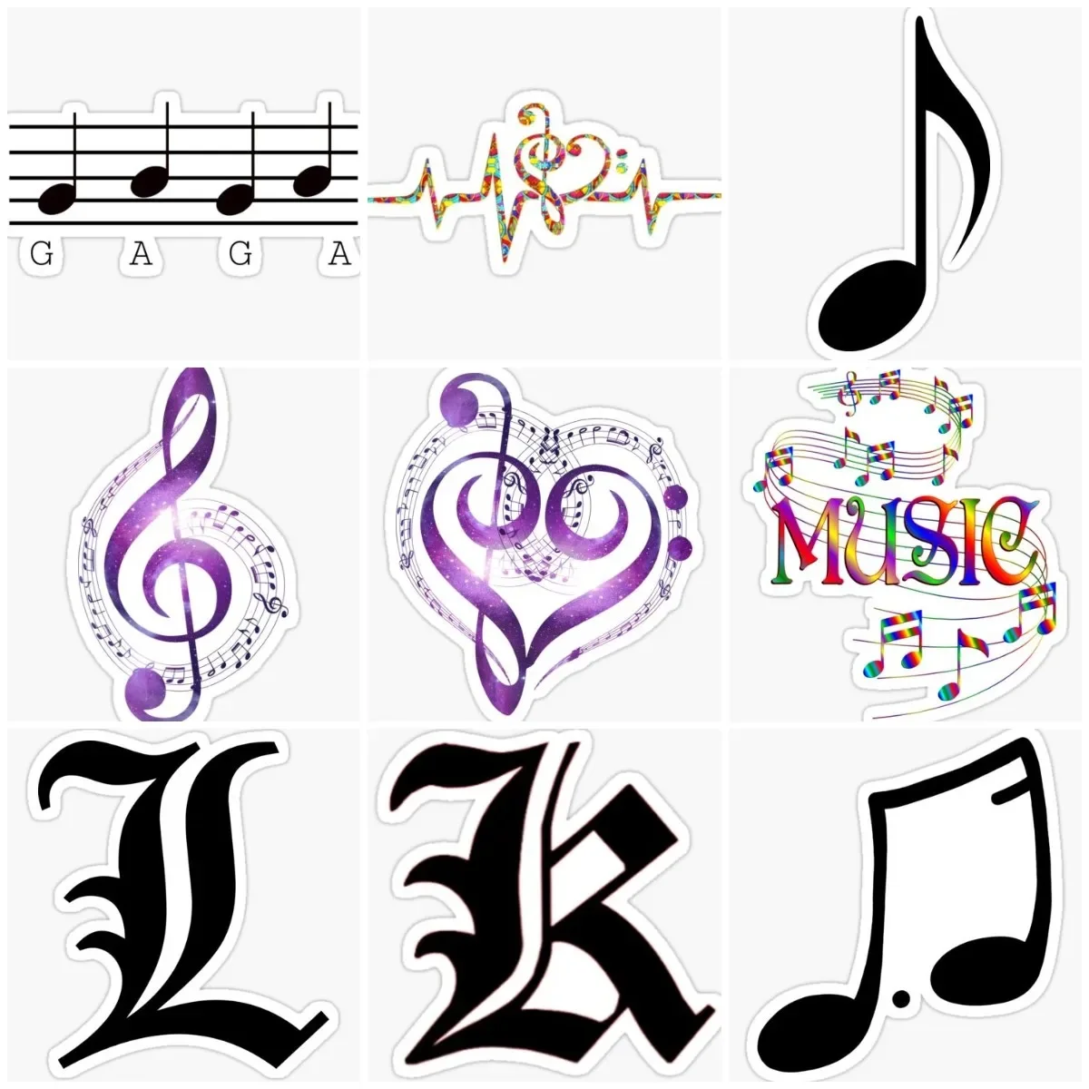 

Musical Note Creative Sticker Wall Room Accessories Camper Laptop Car Window Truck Wall Truck Glass Helmet Decal Customizable