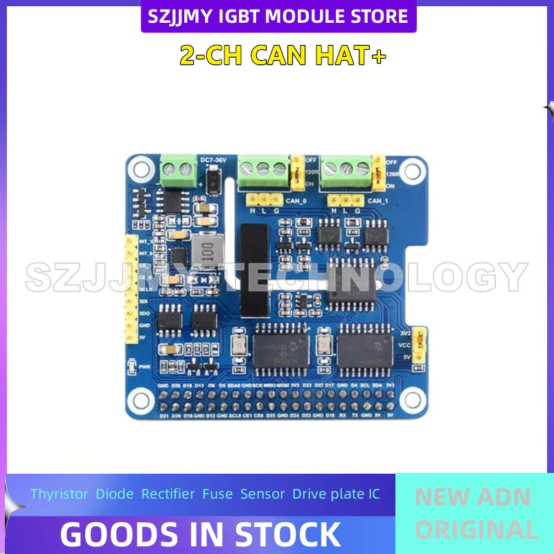 

Raspberry Pi 2-channel CAN bus interface expansion board with power/digital isolation HAT+stackable NEW ORIGINAL IN STOCK