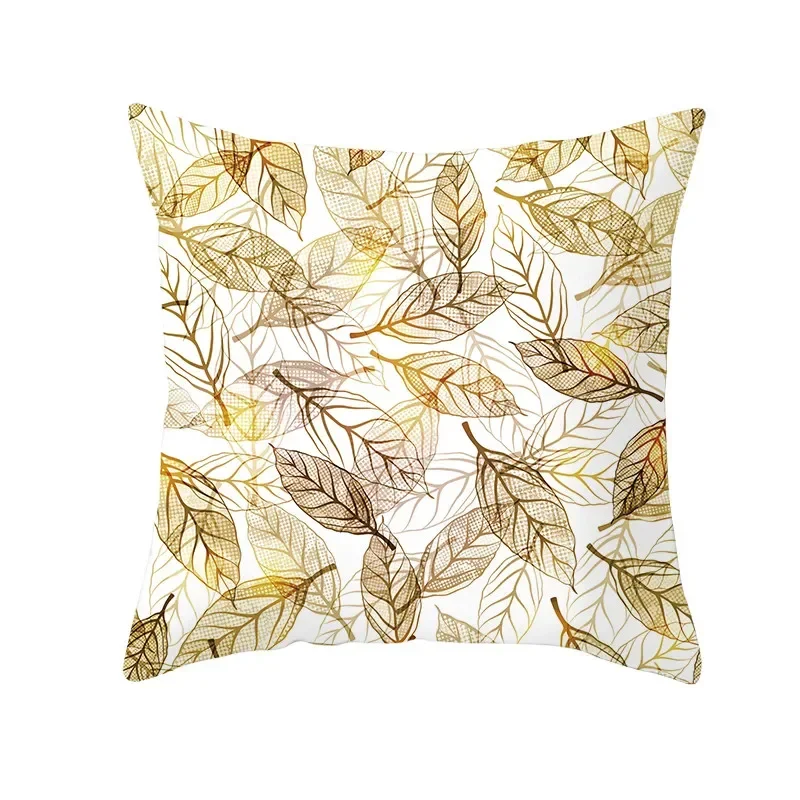 Tropical Leaf Flower Green Yellow Pillowcase Polyester Cushion Cover Throw Pillow Decorative Cushions Home Decor Pillow Covers