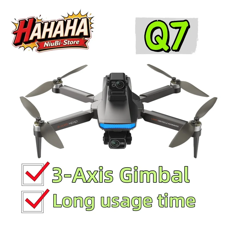 New Q7 GPS 5G Drone Factory 8K Professional HD Dual Lens 3-Axis Gimbal 360° Laser Obstacle Avoidance Brushless RC Quadcopter