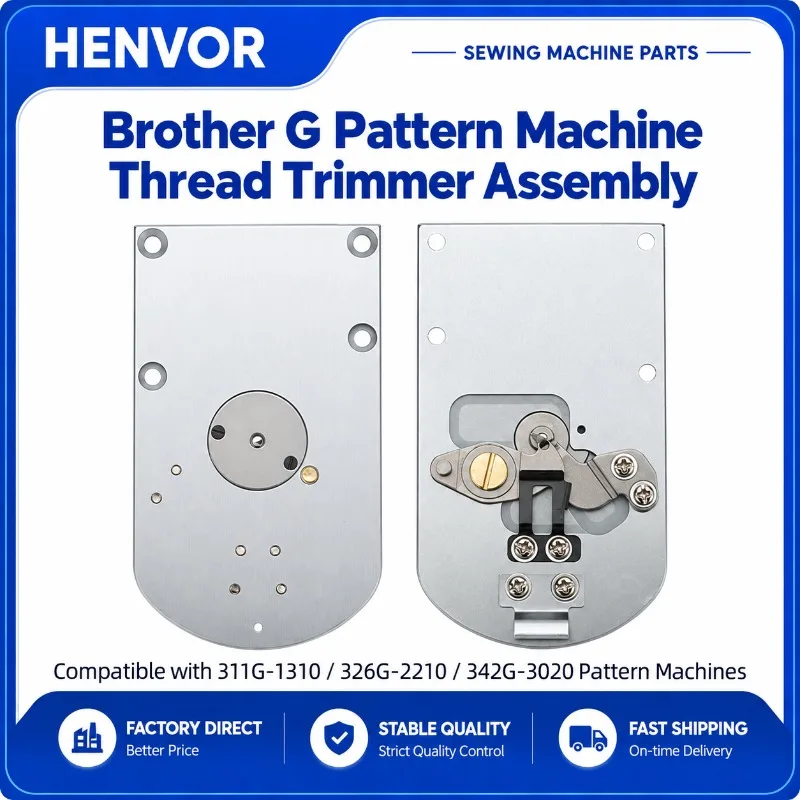 HENVOR Needle Plate Thread Trimmer Assembly for Computerized Pattern Sewing Machine 311G 326G 342G